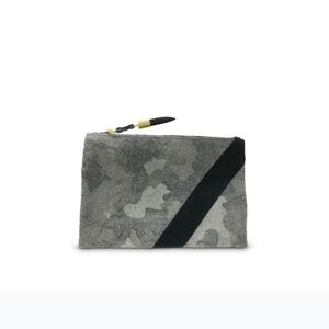Kempton & Co. , Camo Suede Small Pouch, Grey Olive